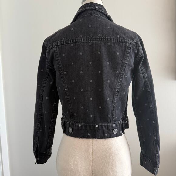 Current/Elliot Polka Dot Denim Jacket Size 0 - Picture 4 of 7
